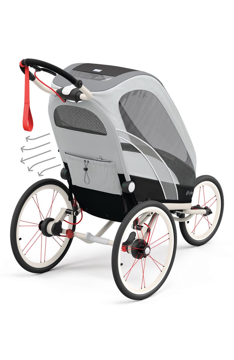 CYBEX ZENO Multisport Jogging Stroller, Alternate, color, Cream/ Orange/ Grey