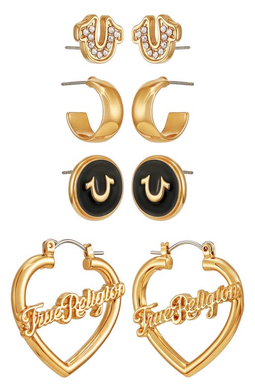 True Religion 4-pack Assorted Stud & Hoop Earrings In Blue