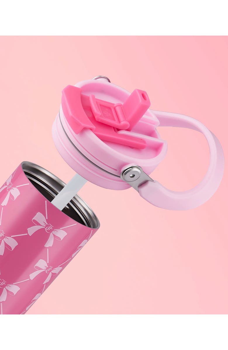 Juicy Couture 40-Ounce Stainless Steel Flip Fusion Water Tumbler, Alternate, color, Pink Bows