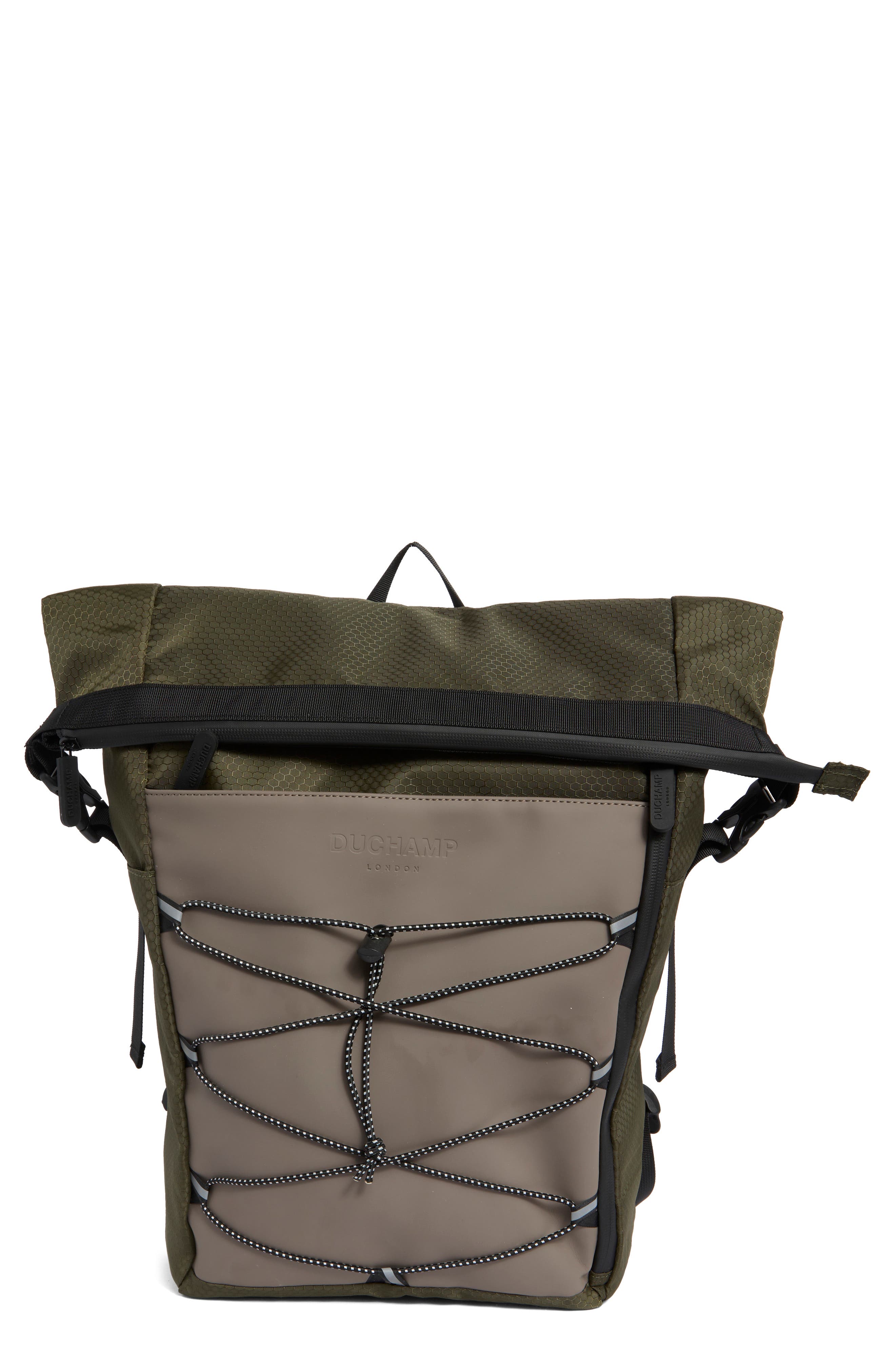 Ripstop Rubberized Rolltop Backpack, Main, color, GREEN TAUPE