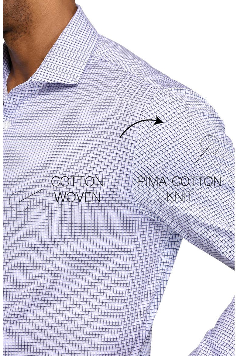 Slim Fit Check Reworked Button-Up Shirt, Alternate, color, WHITE/ PURPLE