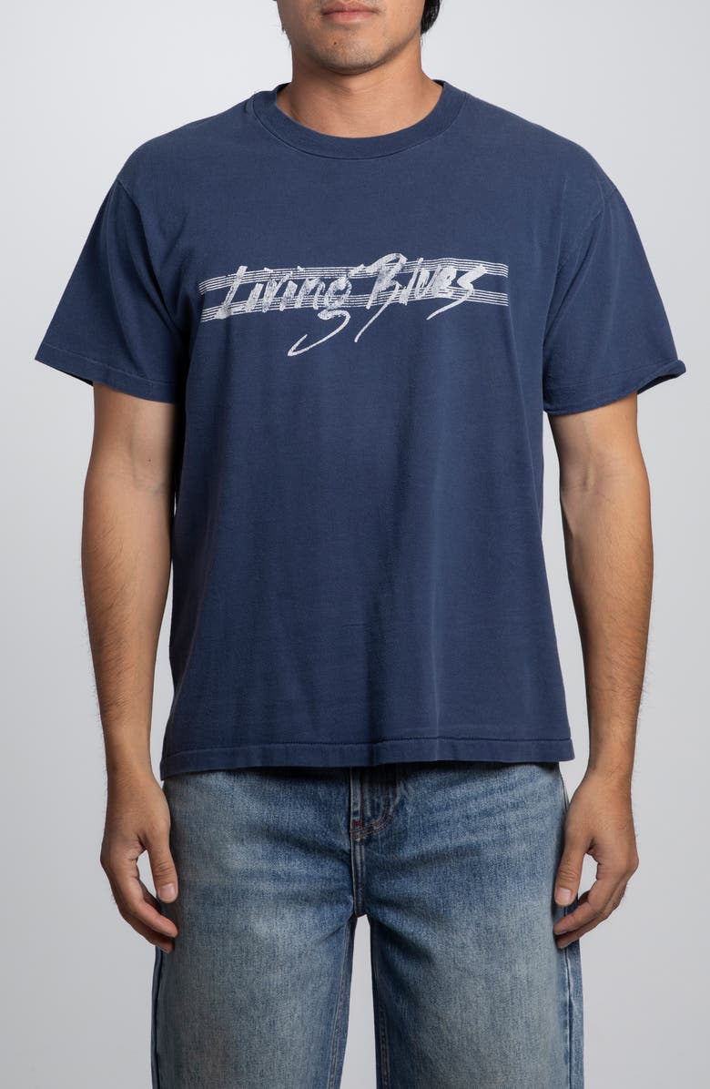 Elwood Vintage Living Blues Tee, Main, color, Navy