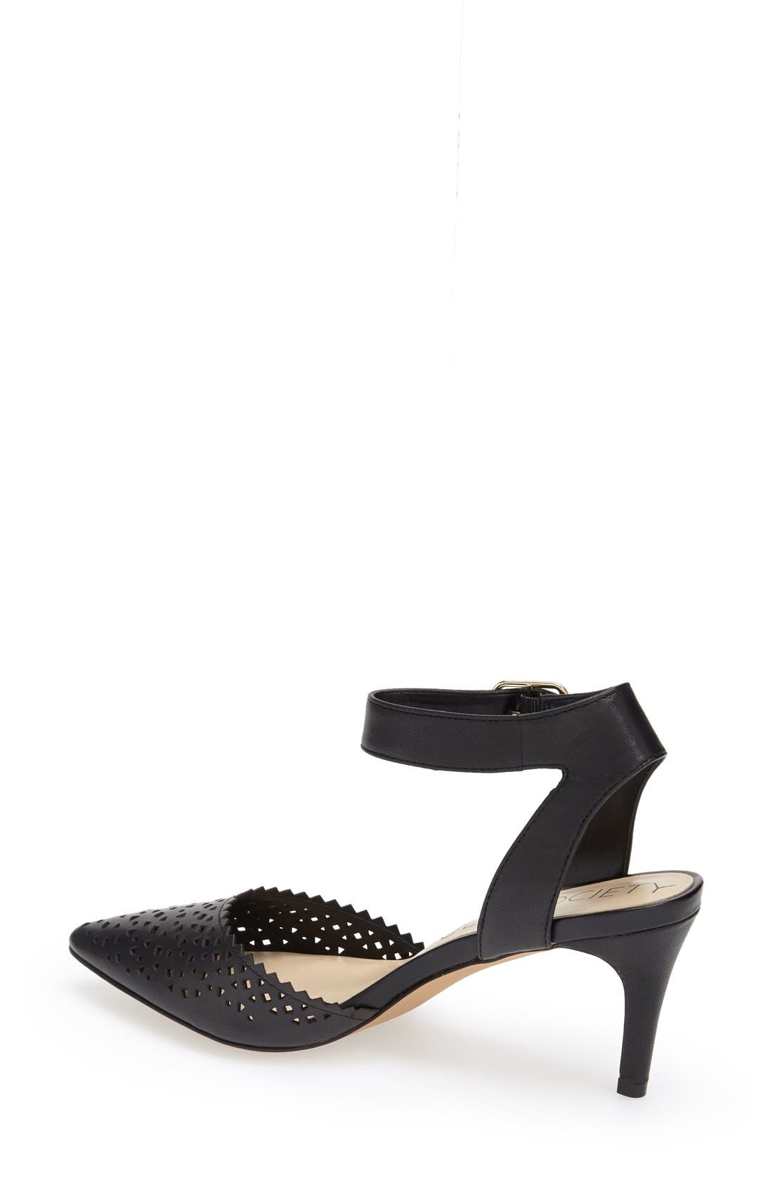 'Emma' Ankle Strap Pump, Alternate, color, BLACK