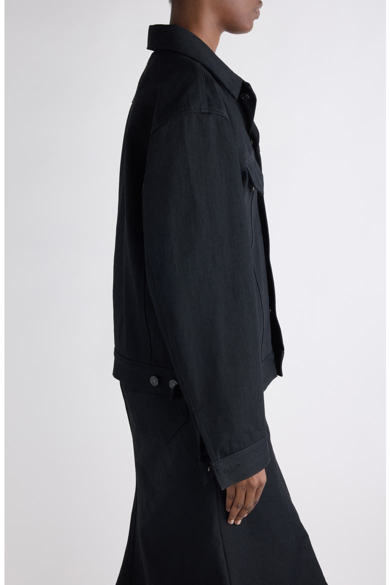 Standing Denim Jacket, Alternate, color, 1000 BLACK