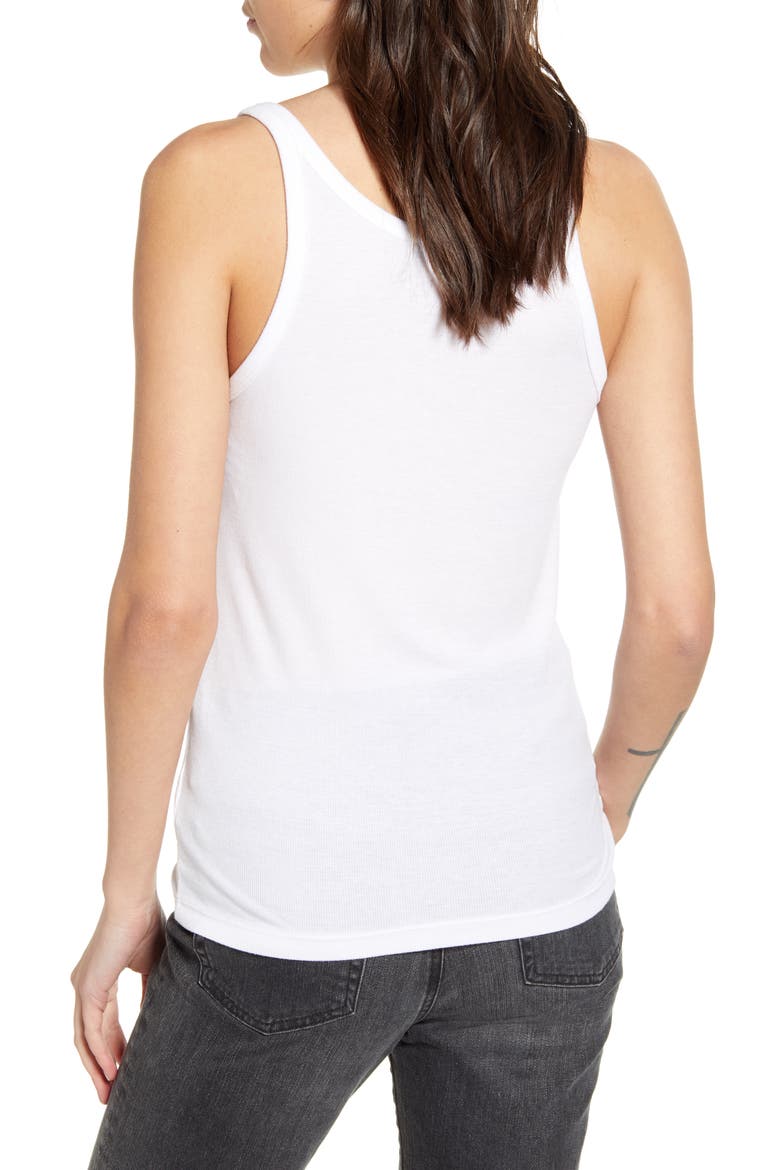 Jagger Ribbed Tank Top, Alternate, color, TRUE WHITE