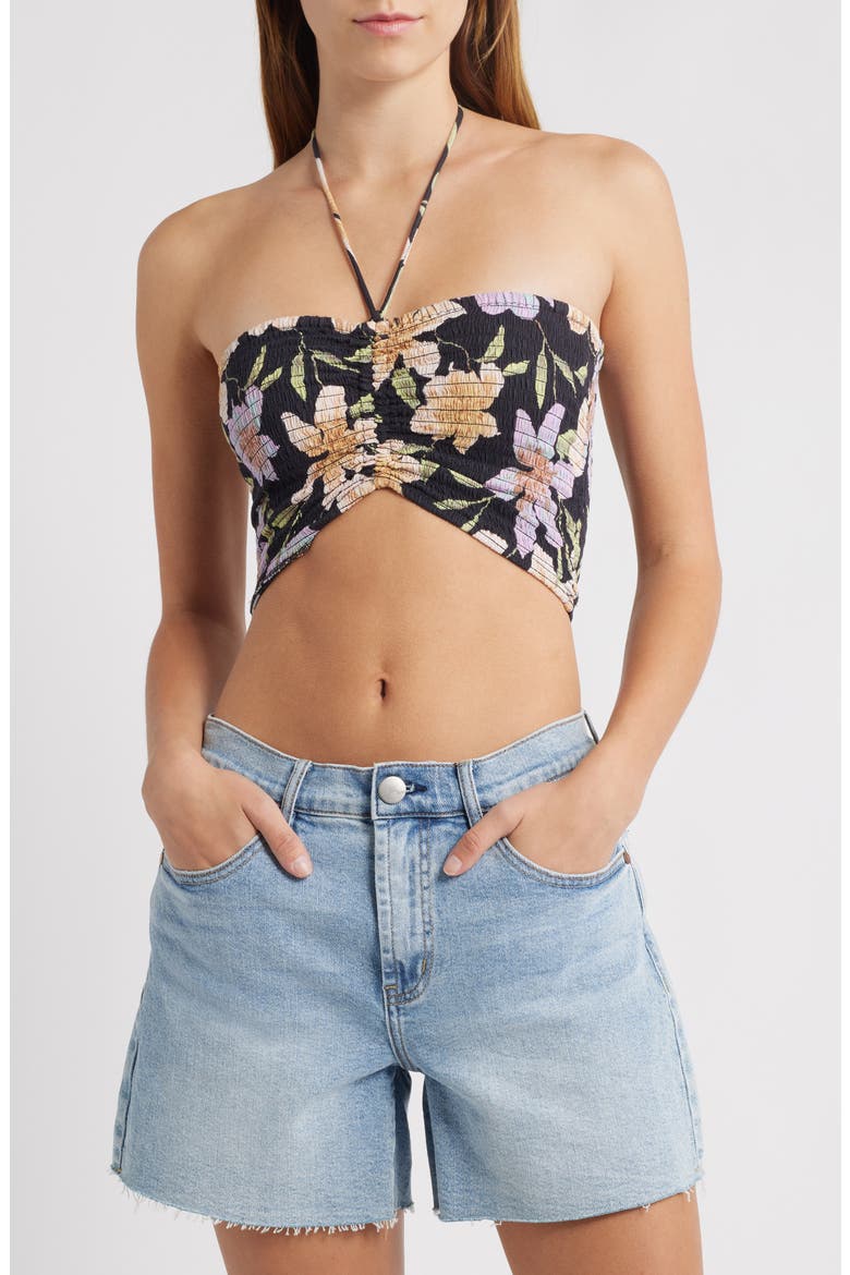 Summer Sunshine Smocked Crop Tank, Main, color, BLACK MULTI