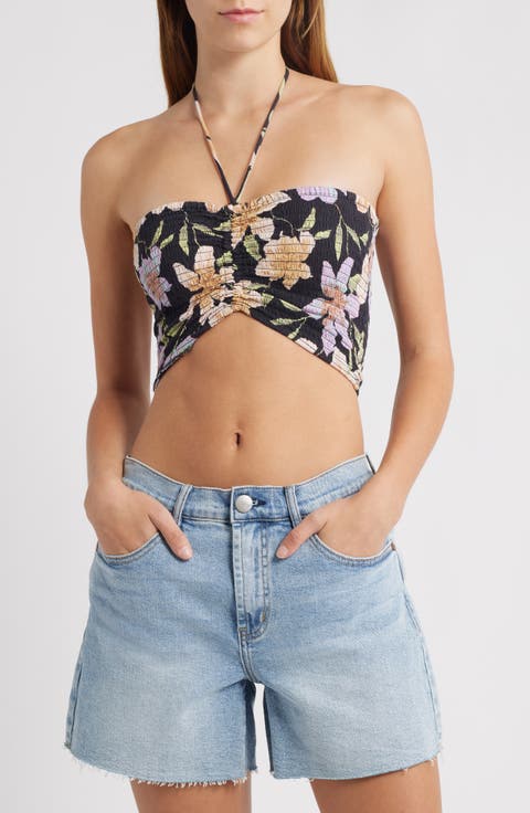 Summer Sunshine Smocked Crop Tank