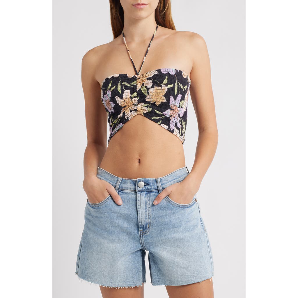 Billabong Summer Sunshine Smocked Crop Tank In Multi