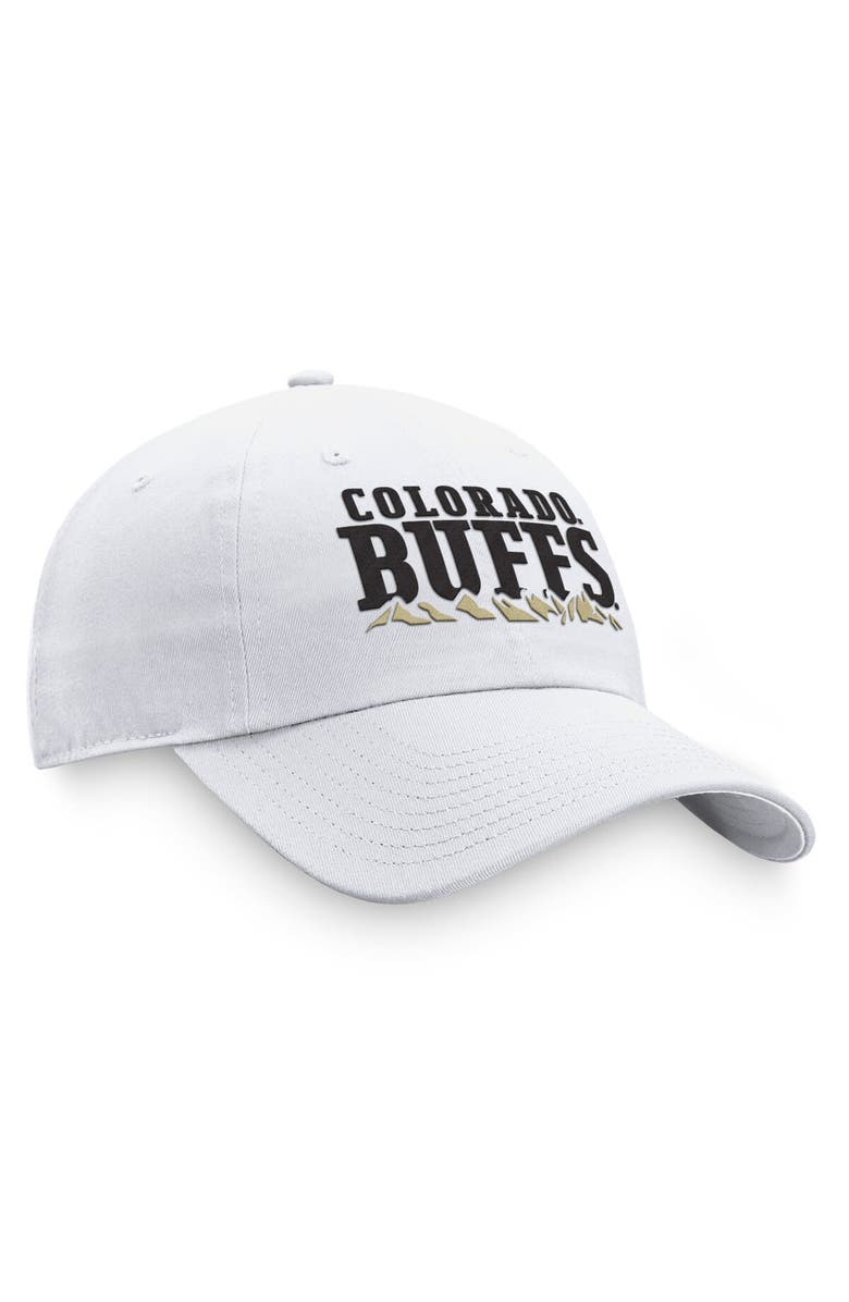 TOP OF THE WORLD Men's Top of the World White Colorado Buffaloes Adjustable Hat, Alternate, color, White
