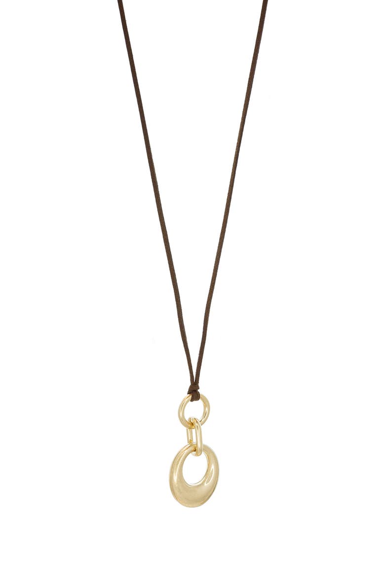 Harlow Suede Cord Pendant Necklace, Alternate, color, GOLD