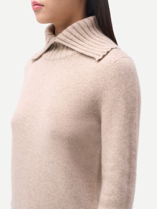 Gobi Cashmere Slit T-neck Sweater In Gray