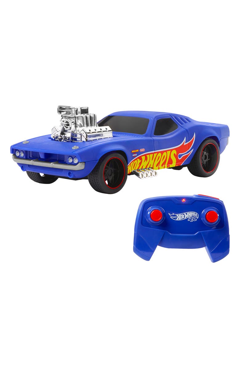 Hot Wheels 1:16 Scale Rodger Dodger USB-Rechargeable Toy Car with Battery-Operated Remote Control, Main, color, 
