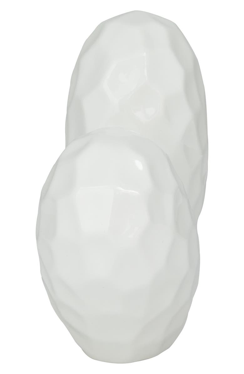 WILLOW ROW White Porcelain Heart Sculpture, Alternate, color, White