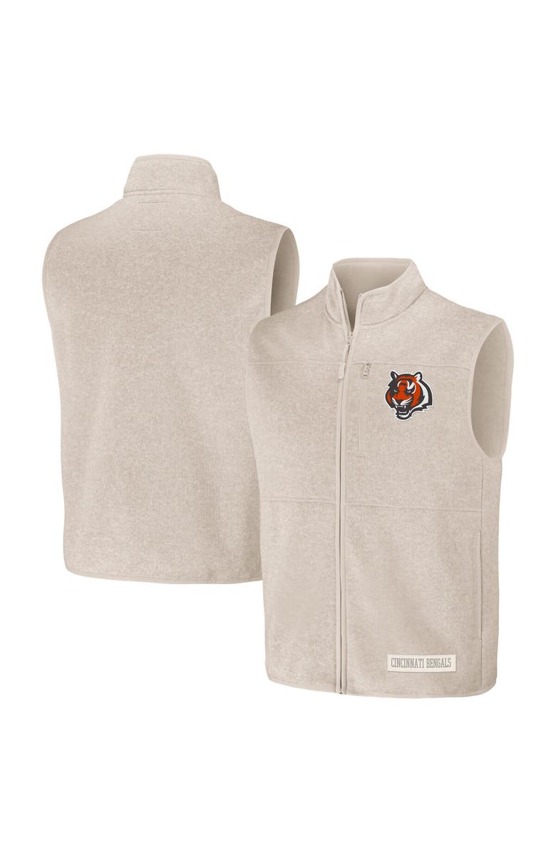 NFL X DARIUS RUCKER Men's NFL x Darius Rucker Collection by Fanatics  Oatmeal Cincinnati Bengals Full-Zip Sweater Vest, Alternate, color, 