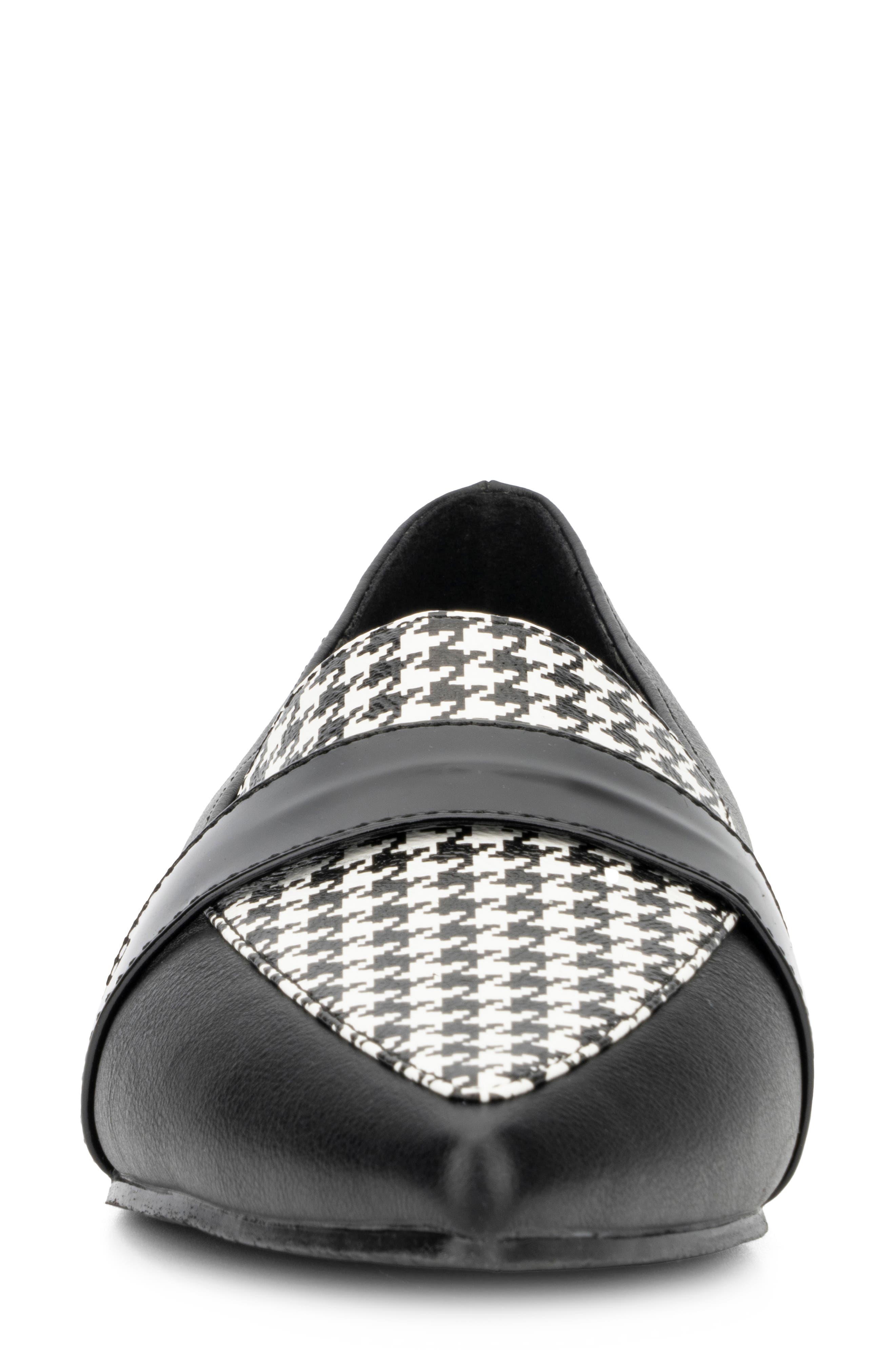NEW YORK AND COMPANY Verity Houndstooth Loafer, Alternate, color, Black/ White