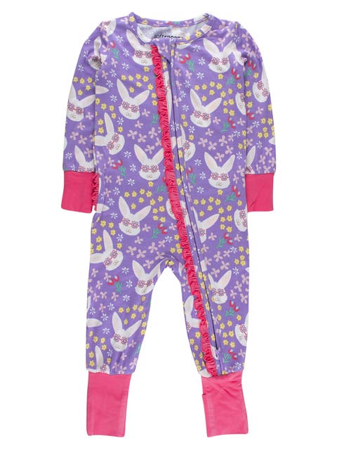 Baby Girls SoftSnooze Convertible Ruffle One Piece Pajama
