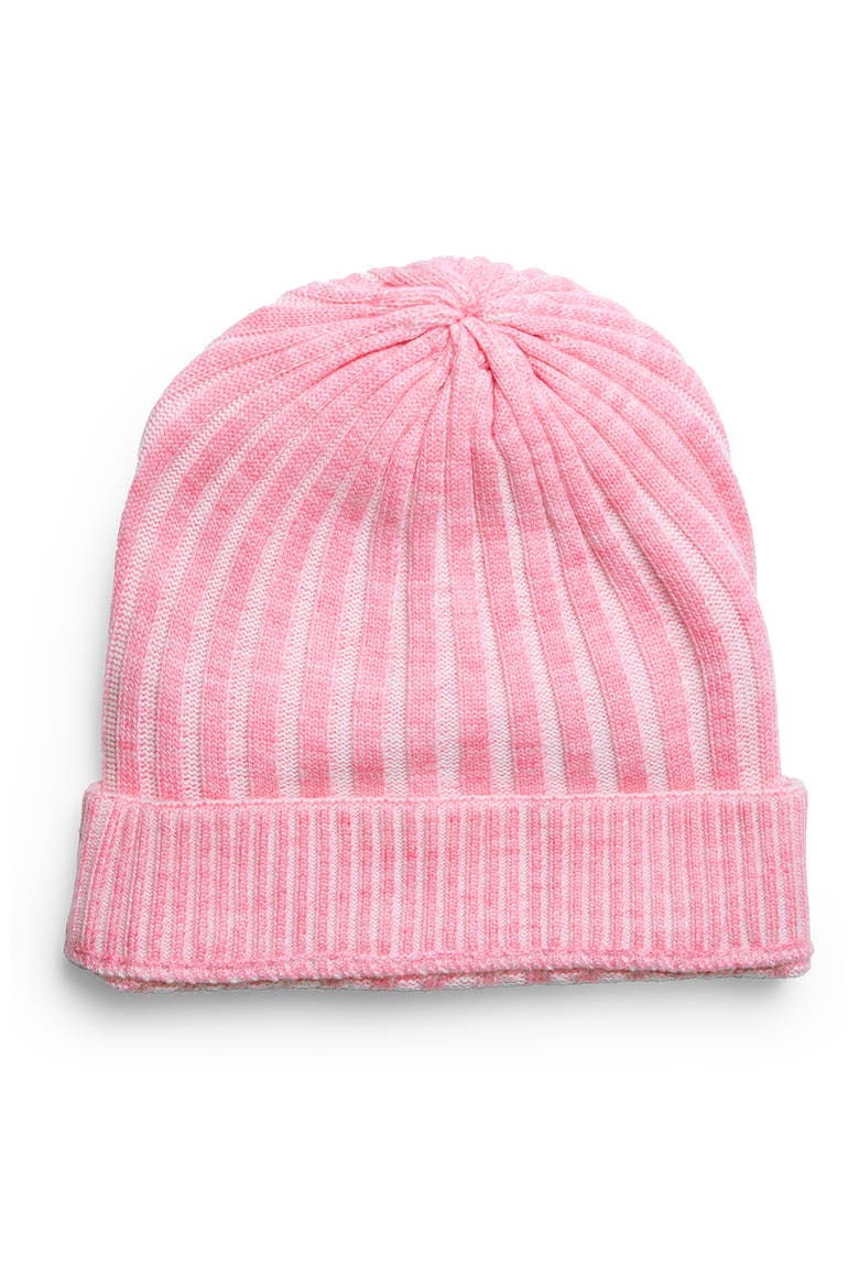 Slouchy Rib Knit Beanie, Main, color, PINK
