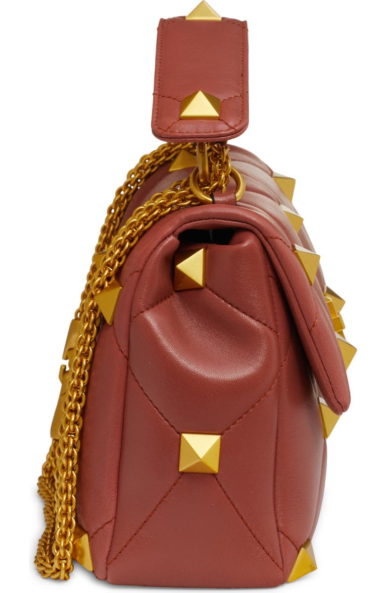 Valentino Garavani Large Roman Stud Matelassé Quilted Leather Shoulder Bag, Alternate, color,