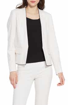 Lysse Collarless Satin Trim Ponte Blazer