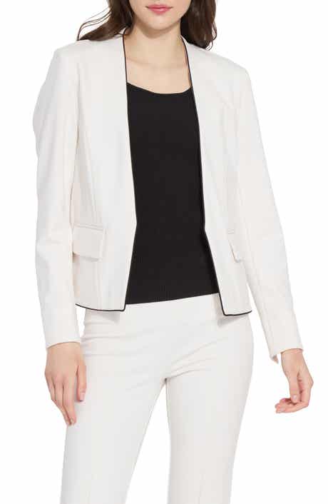 Lysse Collarless Satin Trim Ponte Blazer