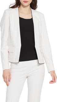 Lysse Collarless Satin Trim Ponte Blazer