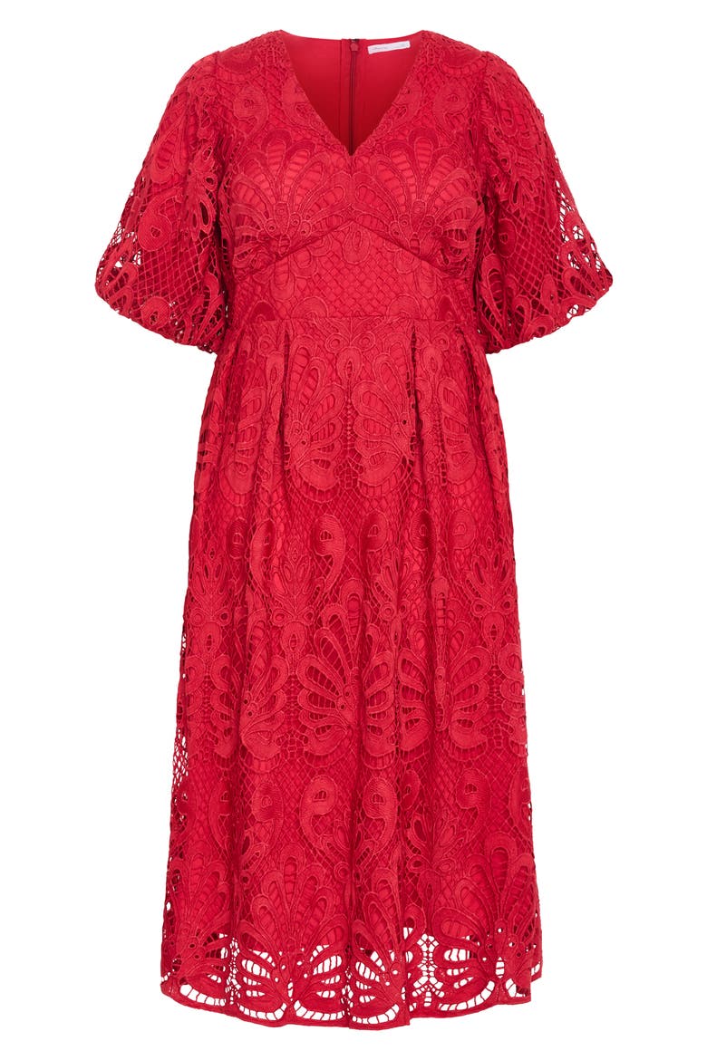 Kylee Lace Maxi Dress, Alternate, color, SCARLET