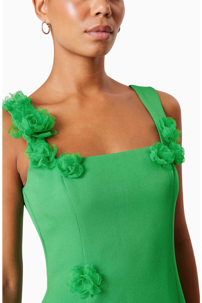 Valeria Floral Appliqué Cocktail Sheath Dress, Alternate, color, GREEN