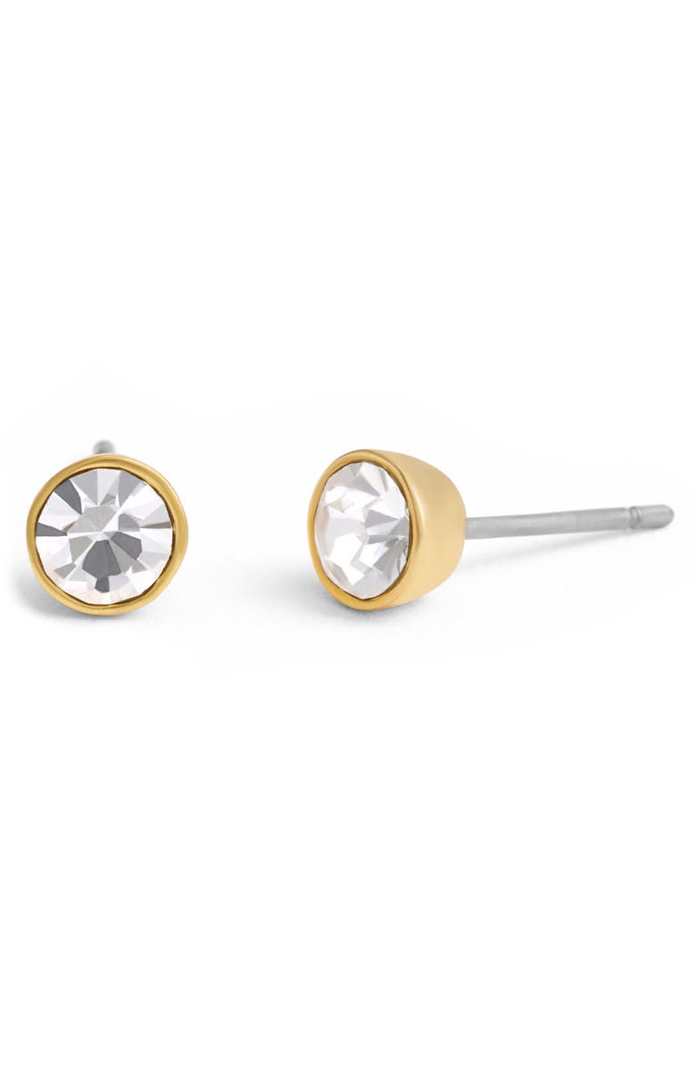 COACH Halo Crystal Stud Earrings, Alternate, color, Crystal/ Gold