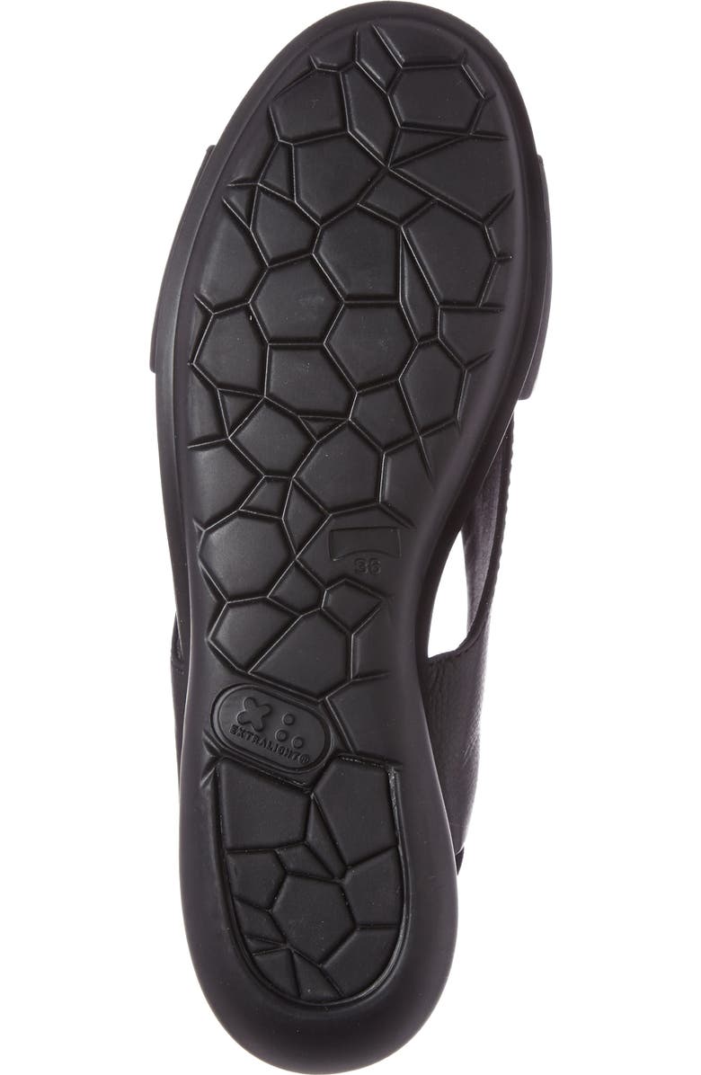 Camper Balloon Slingback Wedge Sandal, Alternate, color, Black Leather