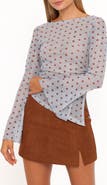Petal & Pup Annora Dot Asymmetric Mesh Top