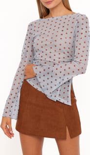 Petal & Pup Annora Dot Asymmetric Mesh Top