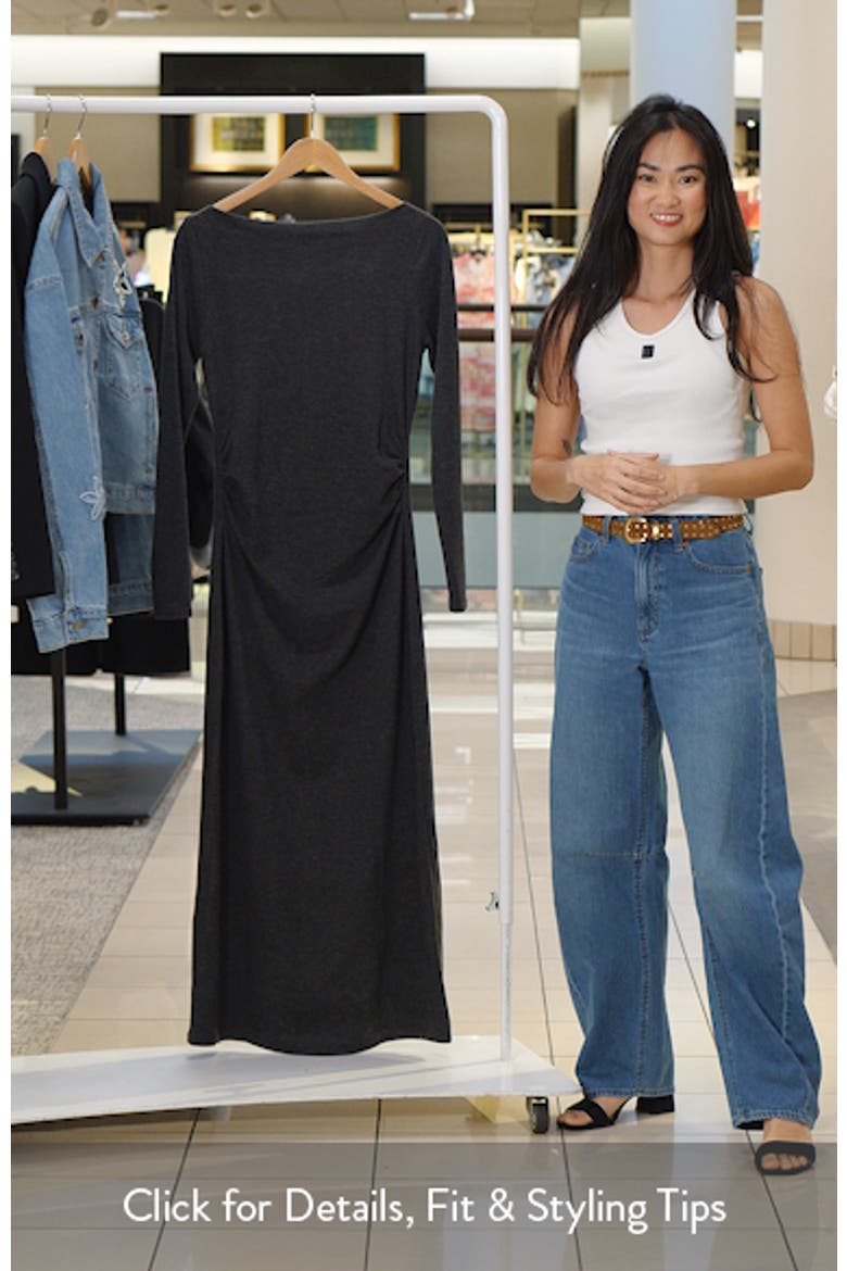 Ruched Long Sleeve Knit Maxi Dress video