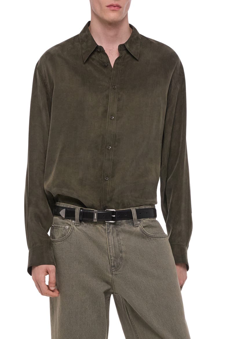 Fluid Relaxed Shirt, Main, color, DARK MOSS