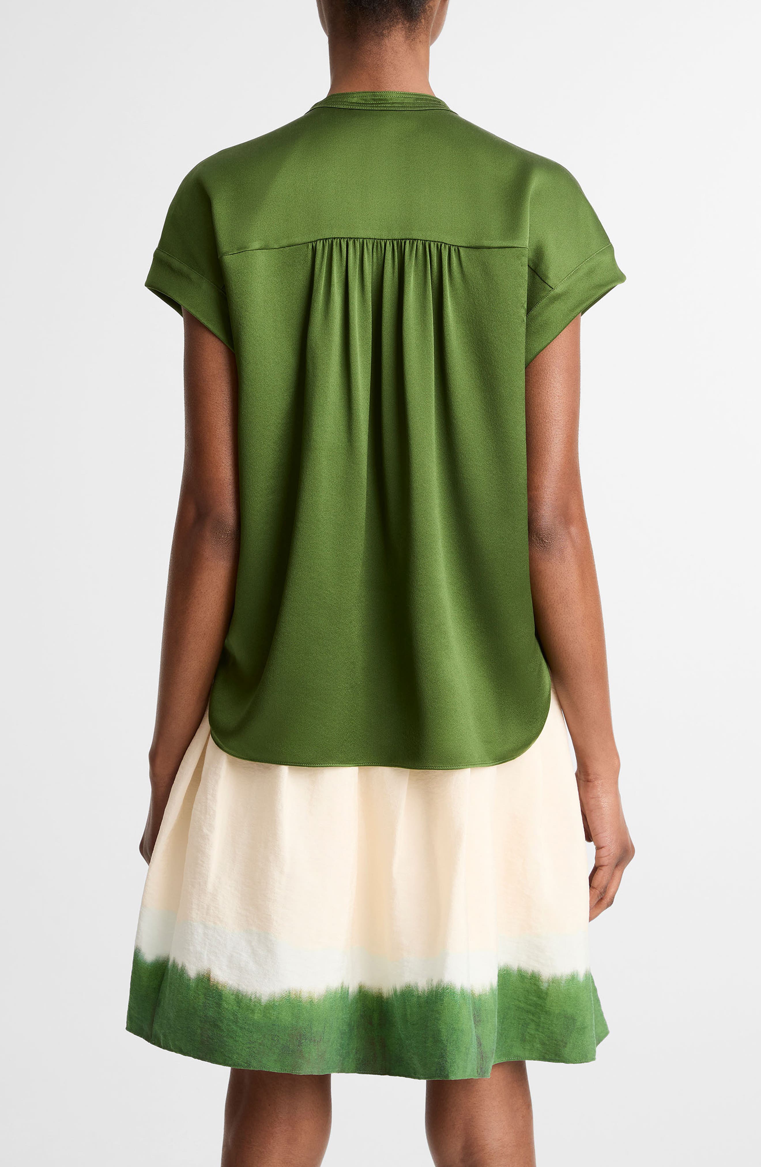 Shirred Detail Silk Top - image 4