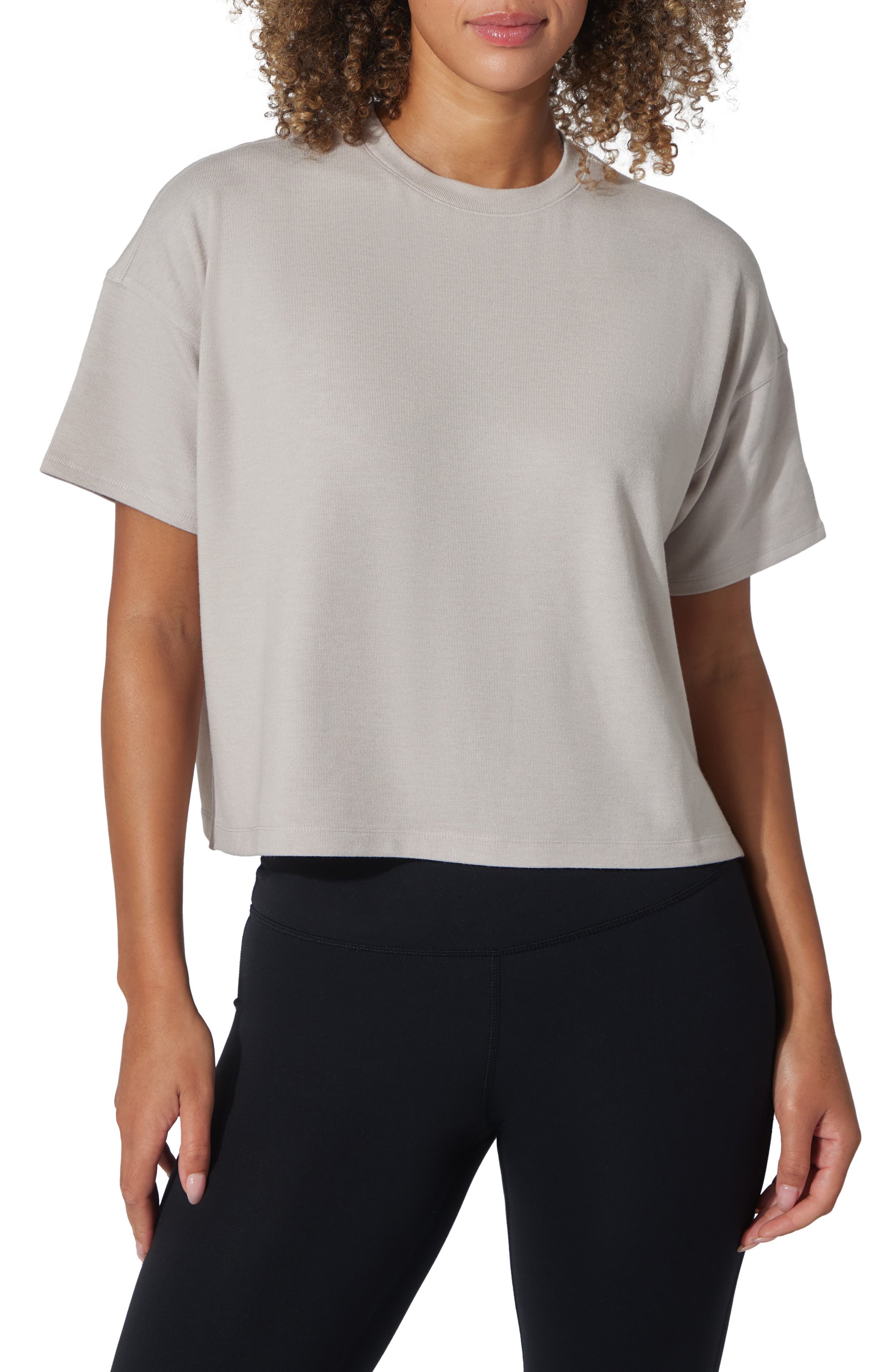 90 DEGREE BY REFLEX Peached Jersey Deluxe Boxy Cropped Tee
