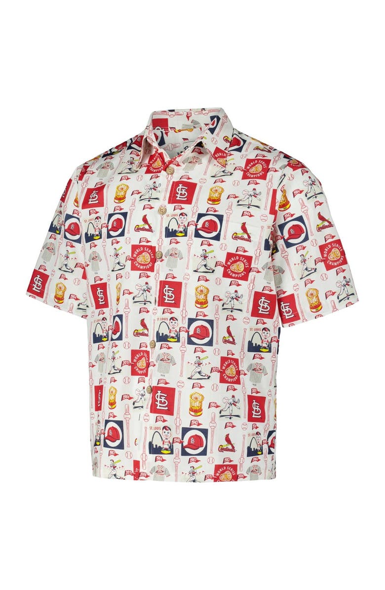 Reyn Spooner Men's Reyn Spooner White St. Louis Cardinals Champions Scenic Button-Up Shirt, Alternate, color, White