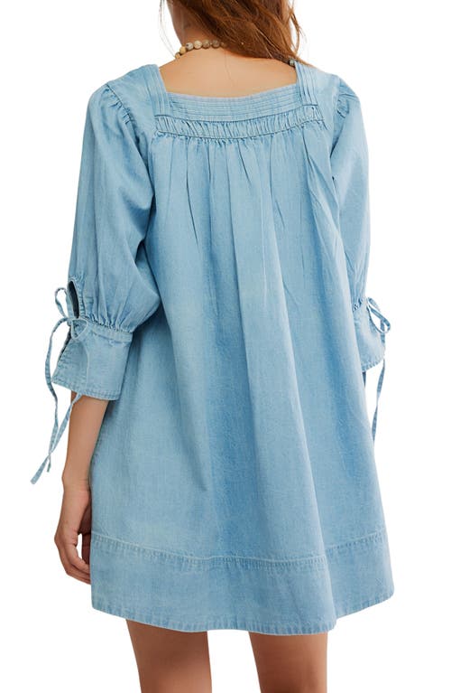 Free People Sonora Chambray Minidress In Blue