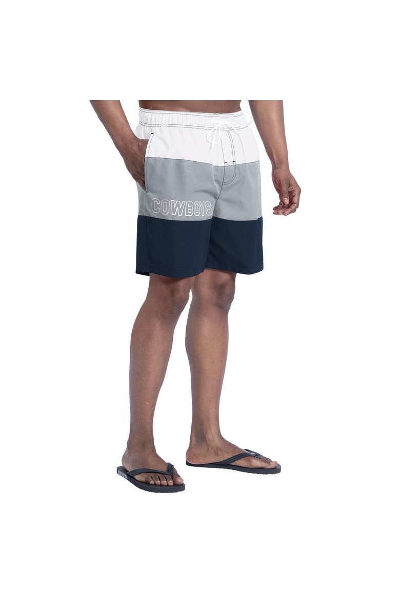 Men's G-III Sports by Carl Banks  White/Navy Dallas Cowboys Sunrise Volley Swim Shorts, Alternate, color, White