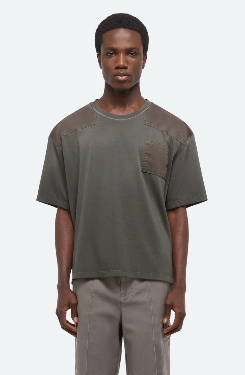 Helmut Lang Patch Cotton T-Shirt, Alternate, color, Moss - F03
