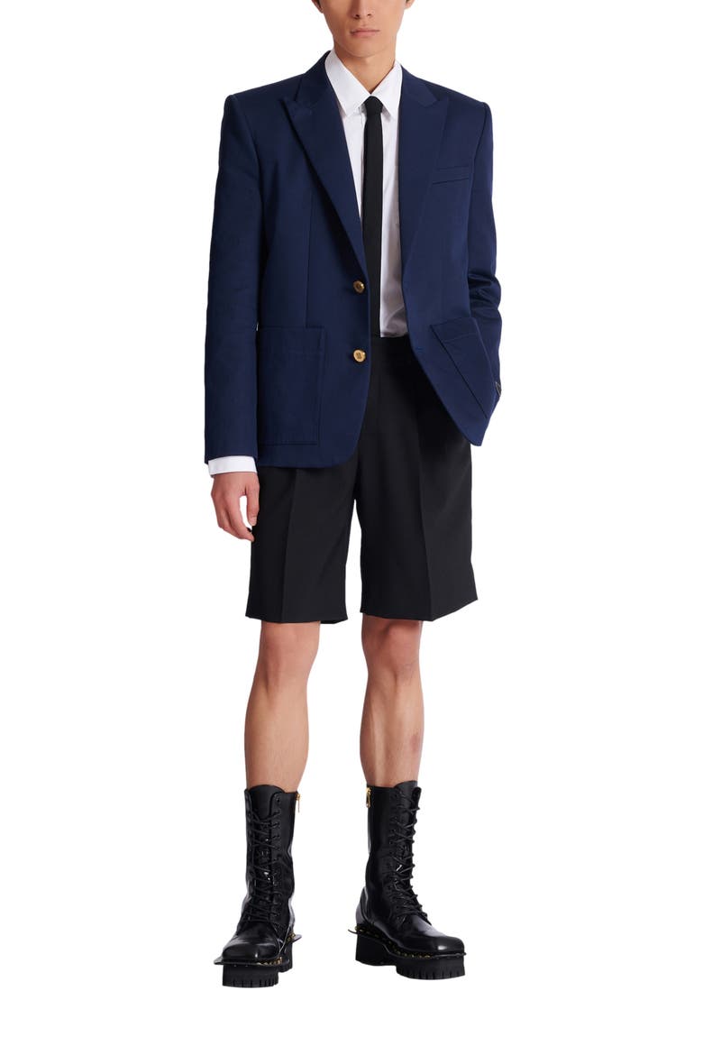 Cotton twill 2-button jacket, Alternate, color, navy