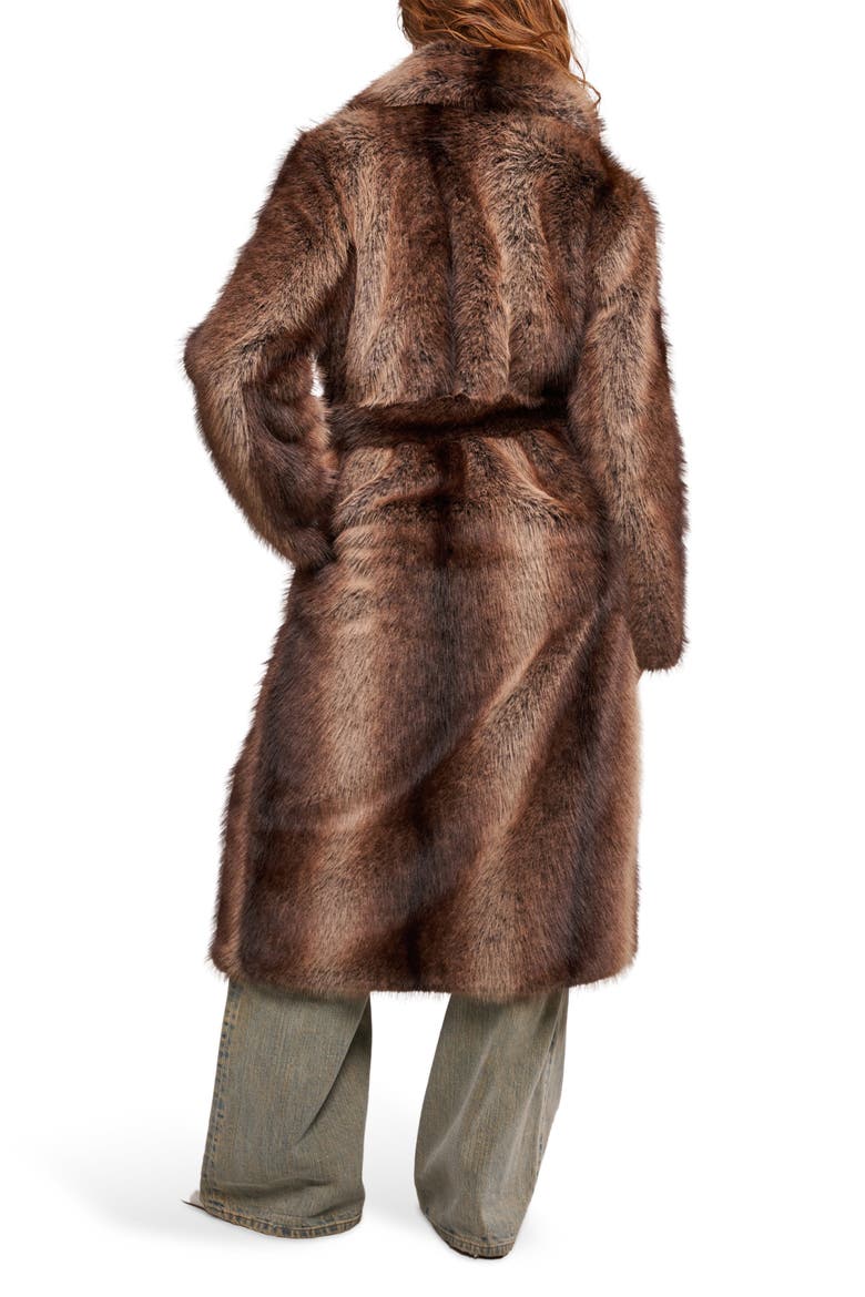 Cersei Faux Fur Jacket, Alternate, color, BROWN