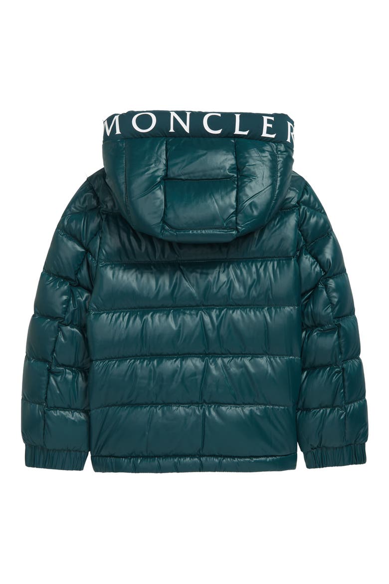 Kids' Salzman Logo Water Resistant Down Puffer Jacket, Alternate, color, GREEN