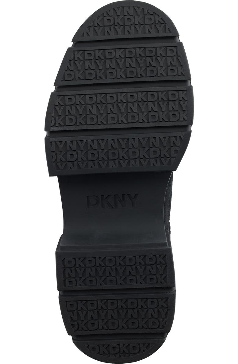 DKNY Frankie Faux Shearling Lug Sole Bootie, Alternate, color, Black