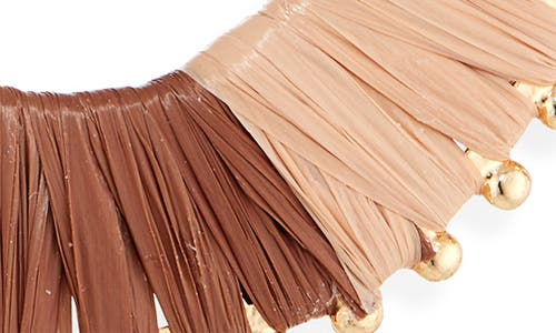 Nordstrom Raffia Wrapped Flat Hoop Earrings In Brown