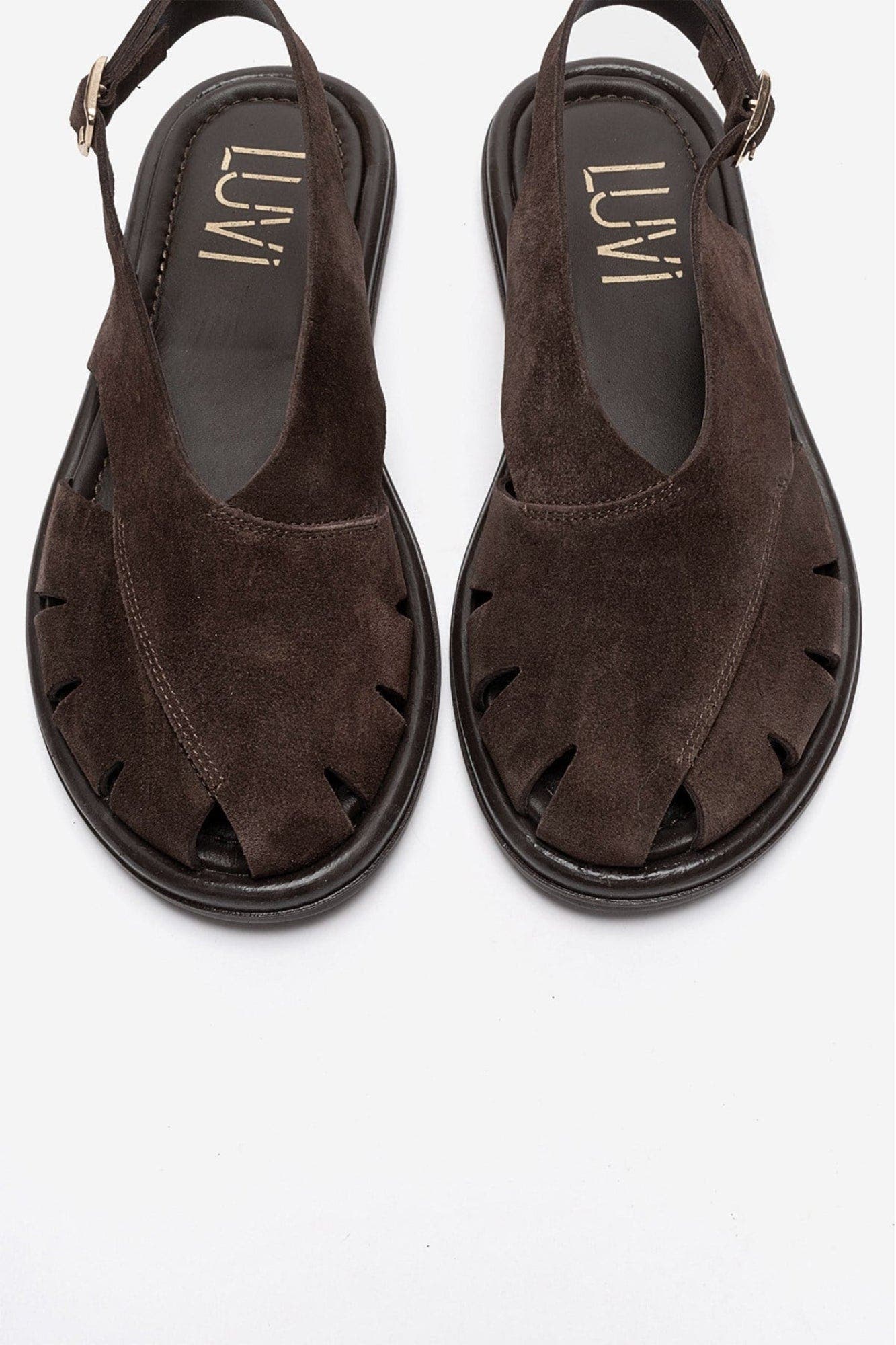 Belas Leather Slingback Sandal, Alternate, color, Brown Suede