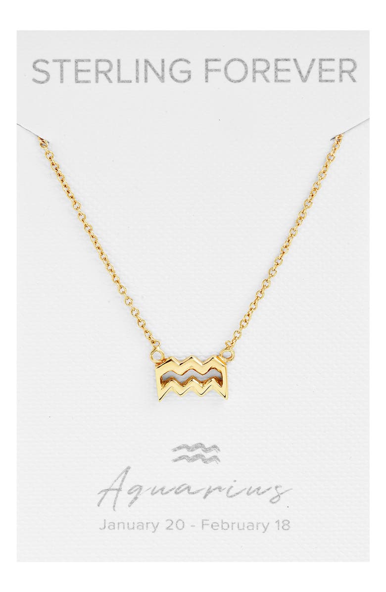Sterling Forever Zodiac Pendant Necklace, Main, color,