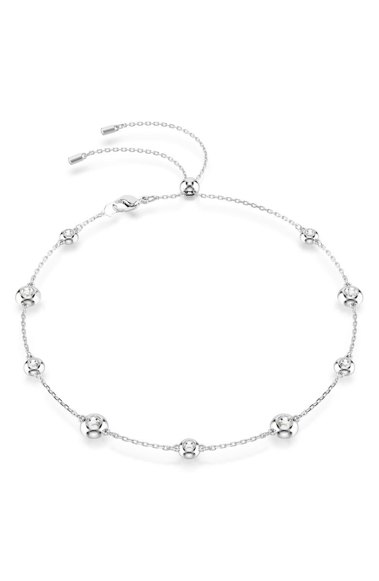 Swarovski Una Double Sided Necklace, Alternate, color, White/ Silver