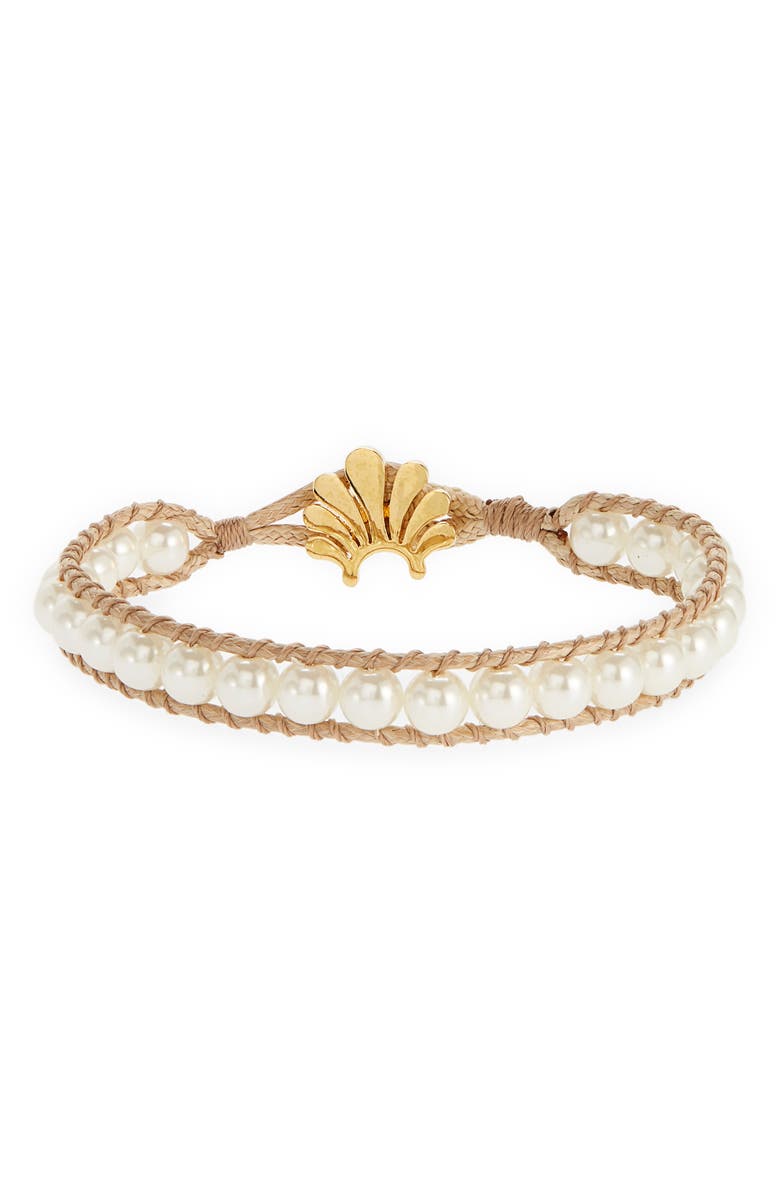 Lele Sadoughi Imitation Pearl Cord Bracelet, Main, color, 