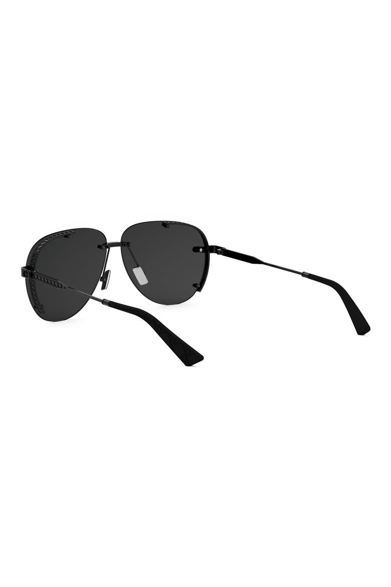 NeoDior A1U 61 Pilot Sunglasses, Alternate, color, SHINY BLACK / SMOKE