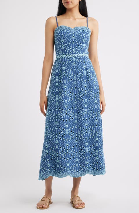 Arlin Eyelet Embroidered Midi Dress